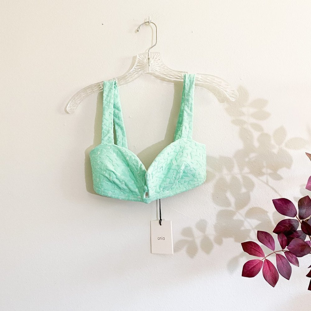 🌻 NEW ONIA Mint Green Blue Kirsten Bikini Top Medium